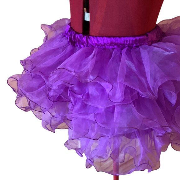 VINTAGE - Purple Multi layered Ruffle Tutu Skirt - XL kids - medium adult - Picture 2 of 9